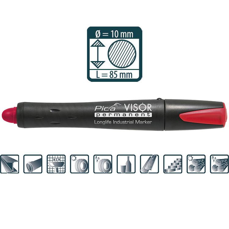 Pica VISOR permanent Marker, rot